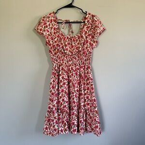 Altar’d State Pink Brown and White Floral Dress Size Small